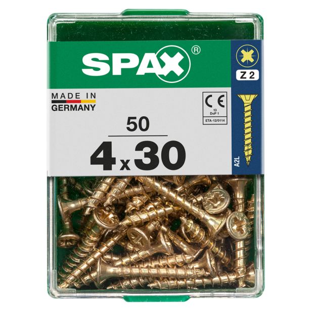 UNIVERZALNI VIJAK SPAX PZ 4X30 YELLOX A2G V ZAVITKU 50KOS