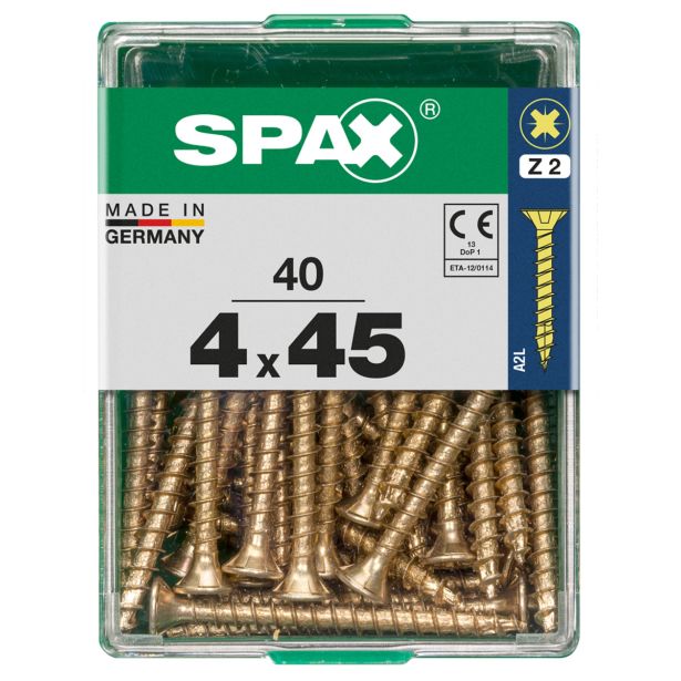 UNIVERZALNI VIJAK SPAX PZ 4X45 YELLOX A2G V ZAVITKU 40KOS