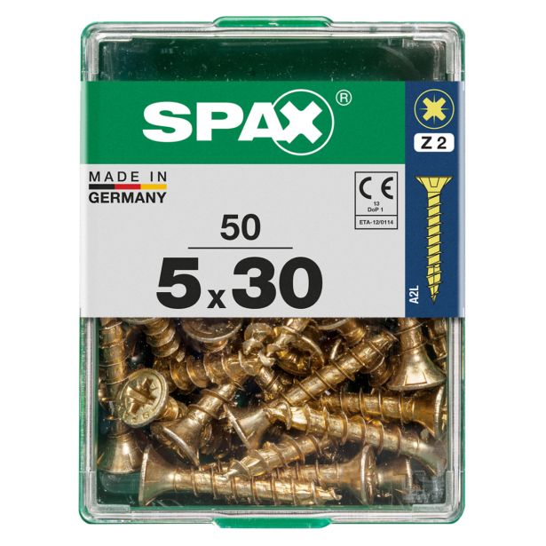 UNIVERZALNI VIJAK SPAX PZ 5X30 YELLOX A2G V ZAVITKU 50KOS