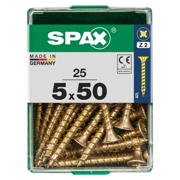 UNIVERZALNI VIJAK SPAX PZ 5X50 YELLOX A2G V ZAVITKU 25KOS