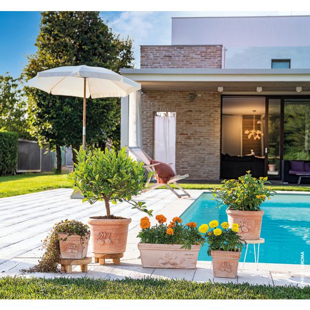 GLINENI ZUNANJI LONEC DEROMA QUADRO SICILIA TERRACOTTA 17 CM