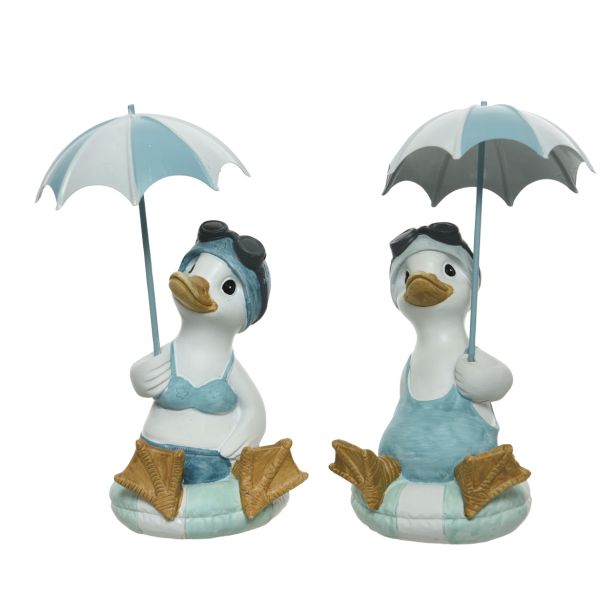 DEKORACIJA DECORIS RAČKA Z DEŽNIKOM FANTEK, DEKLICA,13X19.5CM