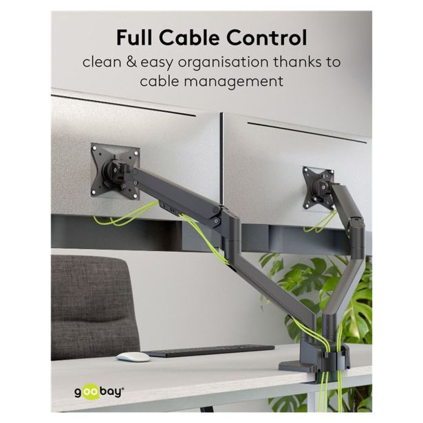 RAČUNALNIŠKI DODATEK GOOBAY NOSILEC NAMIZNO DUAL MOUNT WITH GAS SPEING 17