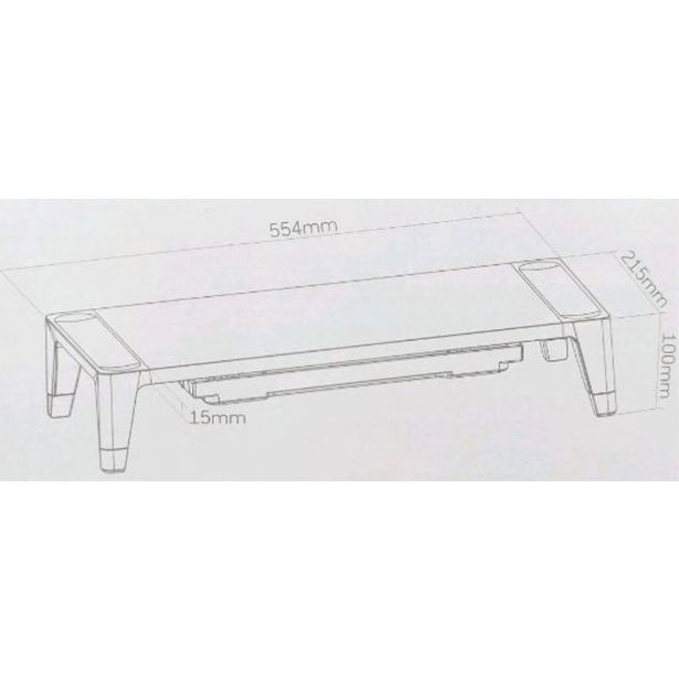 RAČUNALNIŠKI DODATEK MOYE BIRCH NASTAVLJIV PO VIŠINI S PREDALOM - BEL