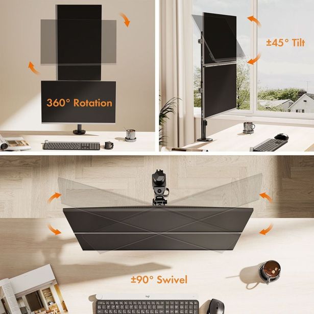 RAČUNALNIŠKI DODATEK VONHAUS NOSILEC ZA MONITOR 32" DVOJNI,VERTIKALNI,NAMIZNI