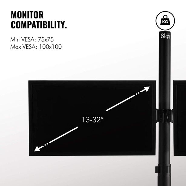 RAČUNALNIŠKI DODATEK VONHAUS NOSILEC ZA MONITOR 32" ZA 4 MONITORJE, NAMIZNI