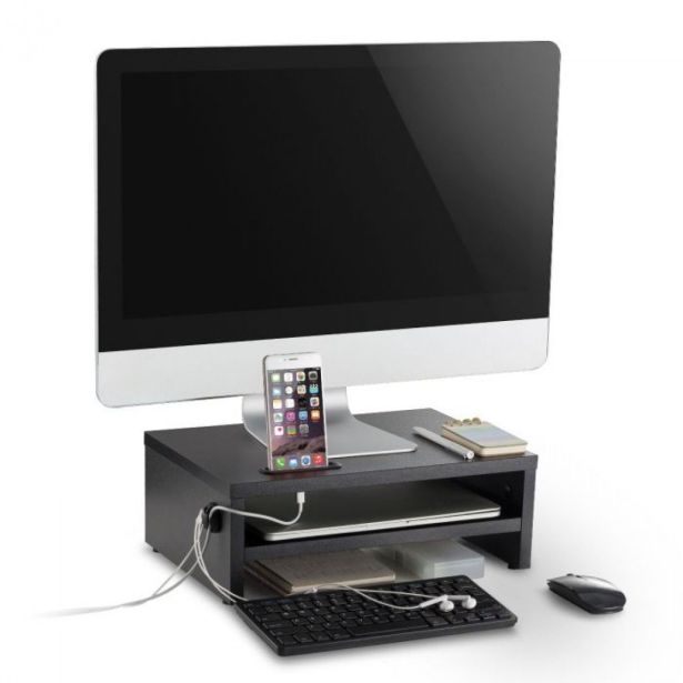 RAČUNALNIŠKI DODATEK VONHAUS PODSTAVEK ZA MONITOR LESEN S POLIČKO