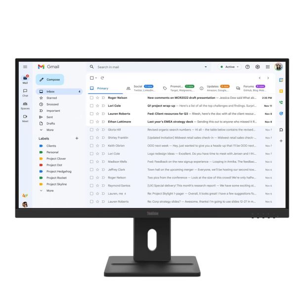 RAČUNALNIŠKI MONITOR LENOVO THINKVISION E27-40 IPS 27"/FHD/100HZ/350CD/3Y