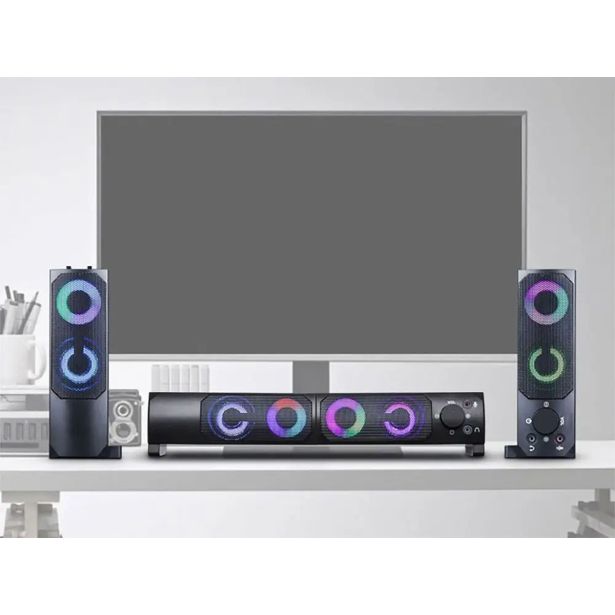 RAČUNALNIŠKI ZVOČNIKI SOUNDBAR MS-28, 2V1, 2.0 STEREO, USB, BLUETOOTH, RGB LED OSVETLITEV