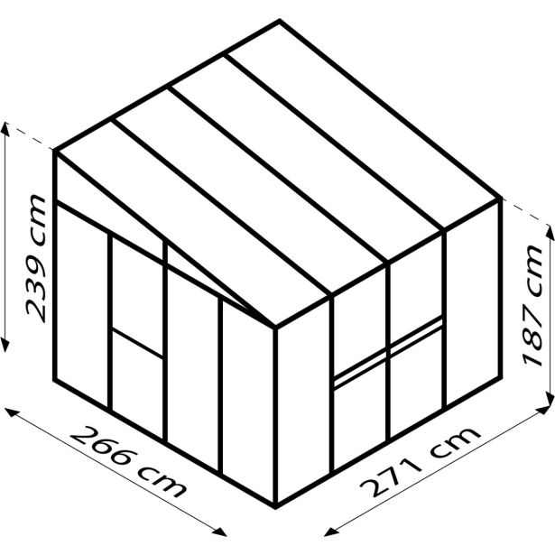 RASTLINJAK, STEKLO/POLIK. VITAVIA ATHENA 7000 ESG/VP ČRNA 2.7X2.7M