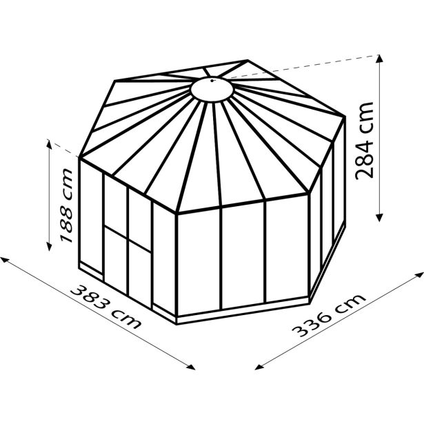 RASTLINJAK, STEKLO/POLIK. VITAVIA GALAXY 9000 ESG/HKP BEL 284X336X383