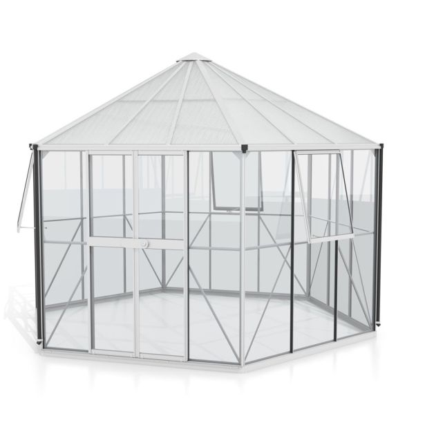 RASTLINJAK, STEKLO/POLIK. VITAVIA PAVILJON HERA 9000 ESG/VP 3/6MM ALU 3.8X3.8M