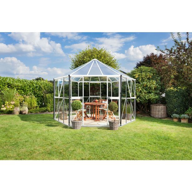 RASTLINJAK, STEKLO/POLIK. VITAVIA PAVILJON HERA 9000 ESG/VP 3/6MM BELA 3.8X3.8M