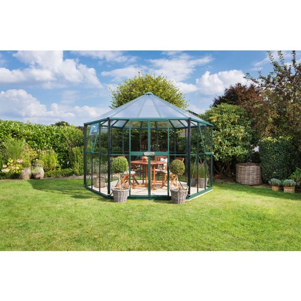 RASTLINJAK, STEKLO/POLIK. VITAVIA PAVILJON HERA 9000 ESG/VP 3/6MM SMARAGDNA 3.8X3.8M