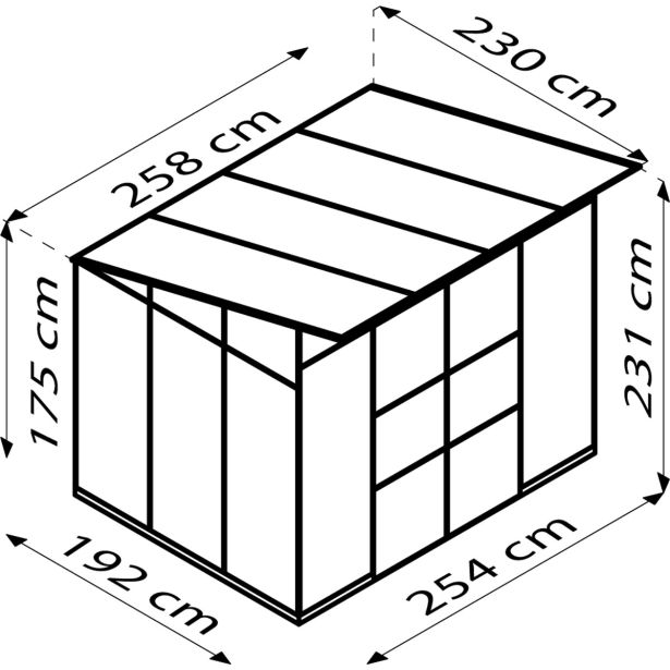 RASTLINJAK, STEKLO/POLIK. VITAVIA PLAYA 5900 ESG/VP 2.5X2M ČRNA