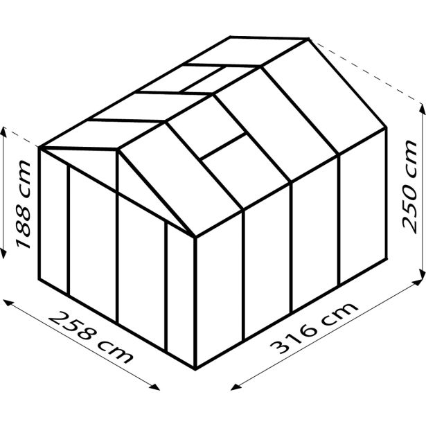 RASTLINJAK, STEKLO/POLIK. VITAVIA ZEUS COMFORT 8100 ESG/VP 2.6X3.2M