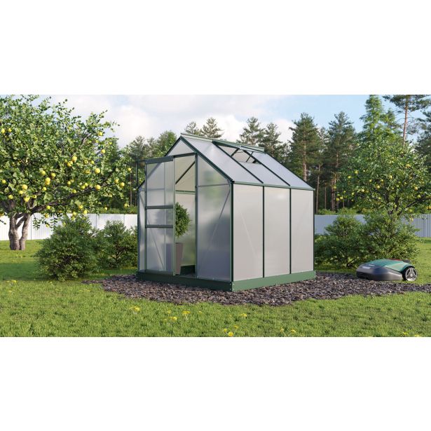 RASTLINJAK, VOLTE PLOŠČE VITAVIA PLANET 3800 HKP 6MM, 1,95X1,95 SMARAGDNA - RASTLINJAK+ OKVIR ZA TEMELJ