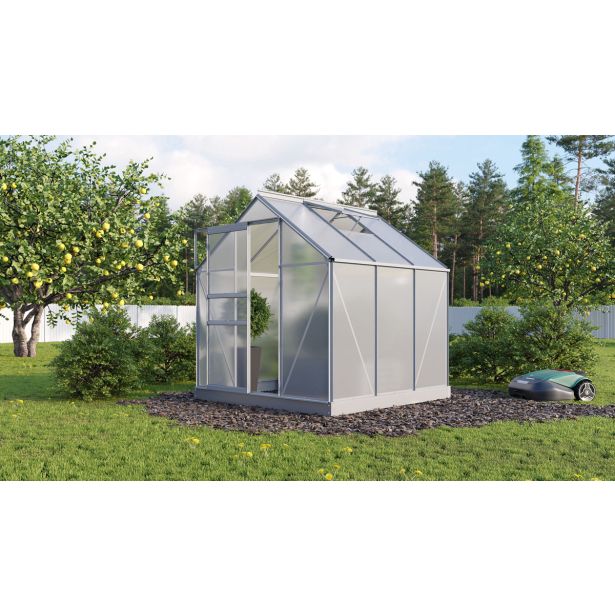 RASTLINJAK, VOLTE PLOŠČE VITAVIA PLANET 3800 HKP 6MM, 1,95X1,95M ALU -RASTLINJAK+ OKVIR ZA TEMELJ