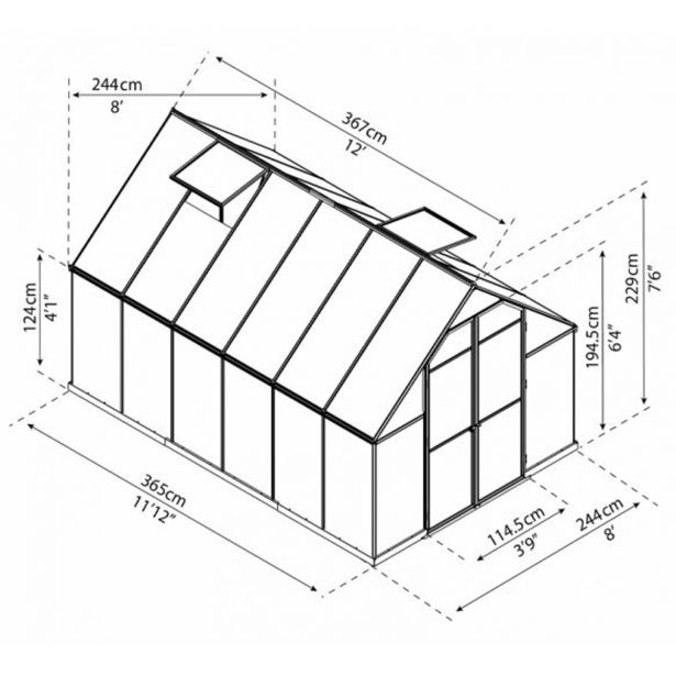POLIKARBONATNI RASTLINJAK PALRAM ESSENCE (2 PAKETA PLOŠČE+OKOVJE)