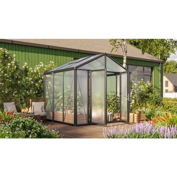 POLIKARBONATNI RASTLINJAK VITAVIA ZEUS COMFORT 6200 HKP10MM, ČRNA 258X242X250