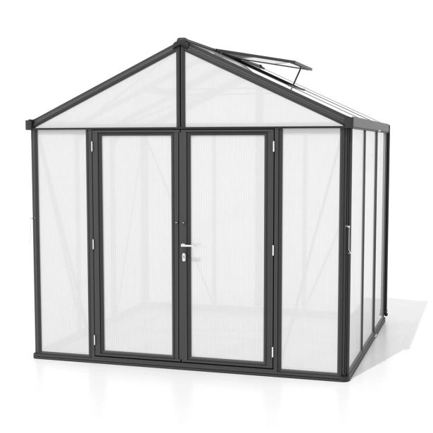 POLIKARBONATNI RASTLINJAK VITAVIA ZEUS COMFORT 6200 HKP10MM, ČRNA 258X242X250