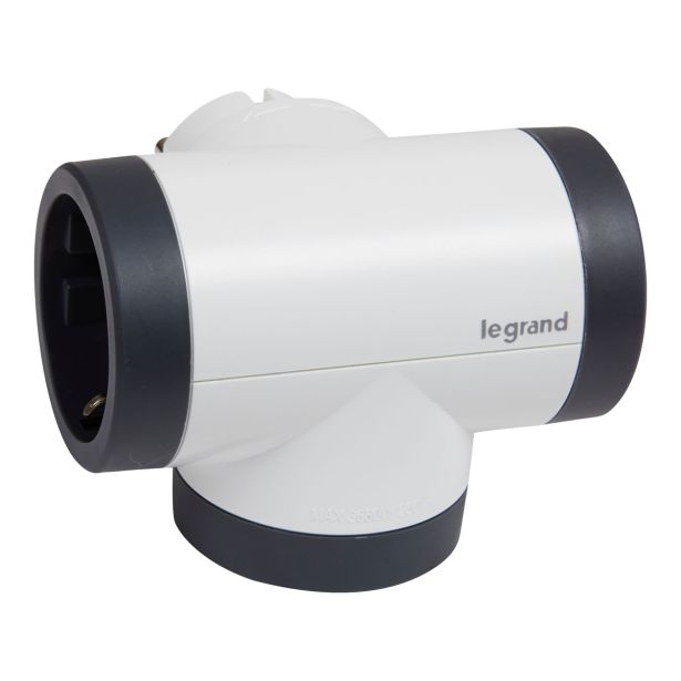 RAZDELILNIK/ADAPTER LEGRAND 3X ŠUKO VRTLJIV BEL / ČRN
