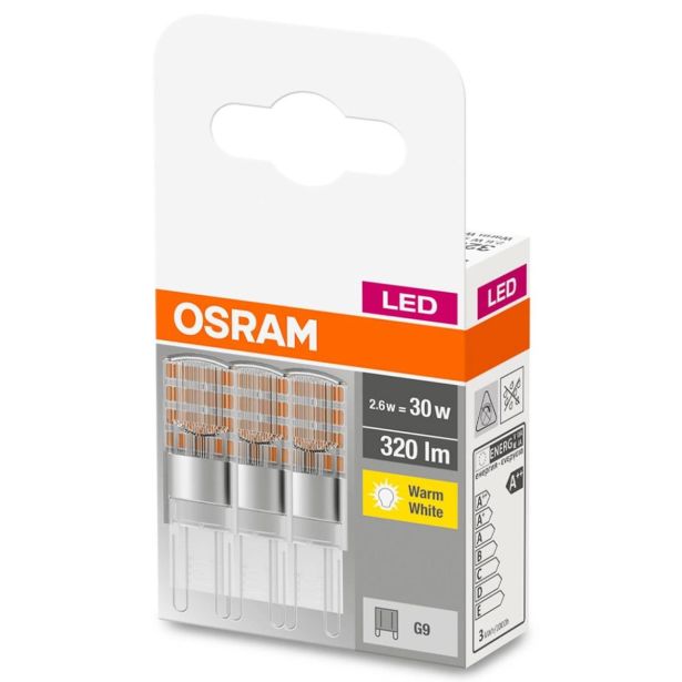 RAZNA LED ŽARNICA OSRAM PIN30 2.6W/827, BISTRA BASE, G9, PAK/3