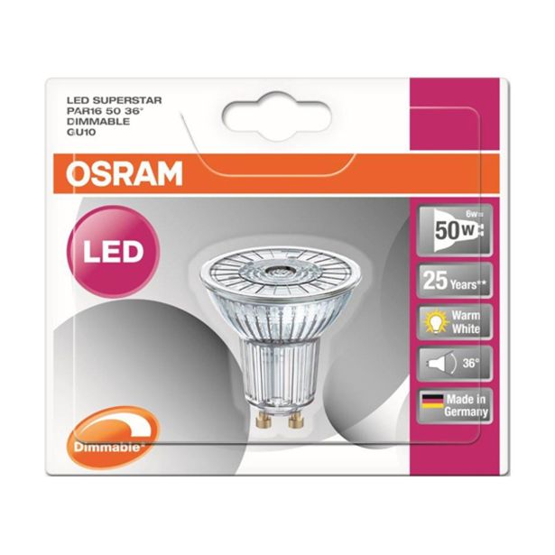 RAZNA LED ŽARNICA OSRAM SST PAR16 50 36° 6W/827 220-240V GU10 DIM BL/1