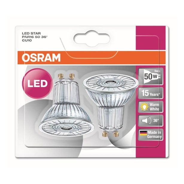 RAZNA LED ŽARNICA OSRAM ST PAR16 50 36° 4.3W/827 220-240V GU10 BL/2