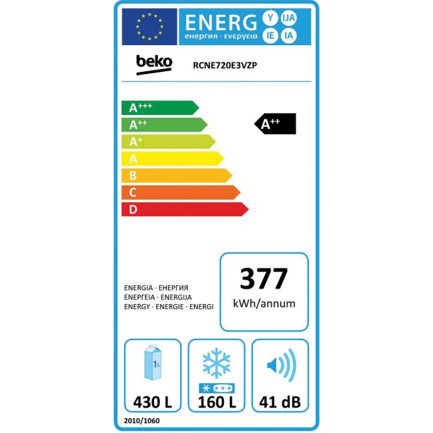 HLADILNIK IN ZAMRZOVALNIK BEKO RCNE 720 E3VZP