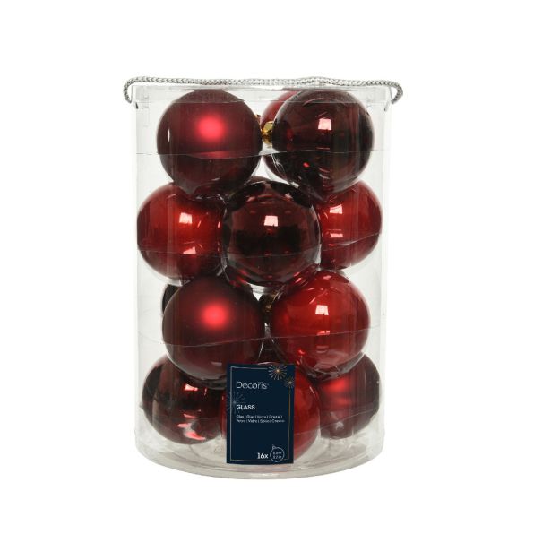 RDEČE STEKLENE BUNKE, 16 KOSOV, PREMER 80 MM