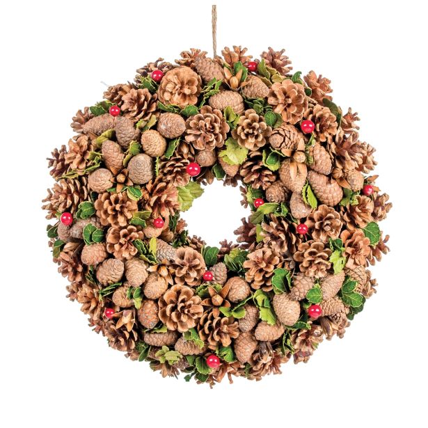 VENČEK GLOSSTYLE RDEČI Z VRVICO PREMERA 41 CM