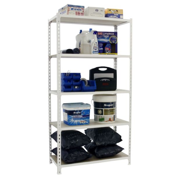 REGAL SIMONRACK 200X100X40 CM 5P 150KG BELA LES MADERCLICK PLUS