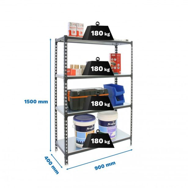 REGAL SIMONRACK 150X90X40 CM 4P/180KG ANTRACIT SIMONCLICK MINI