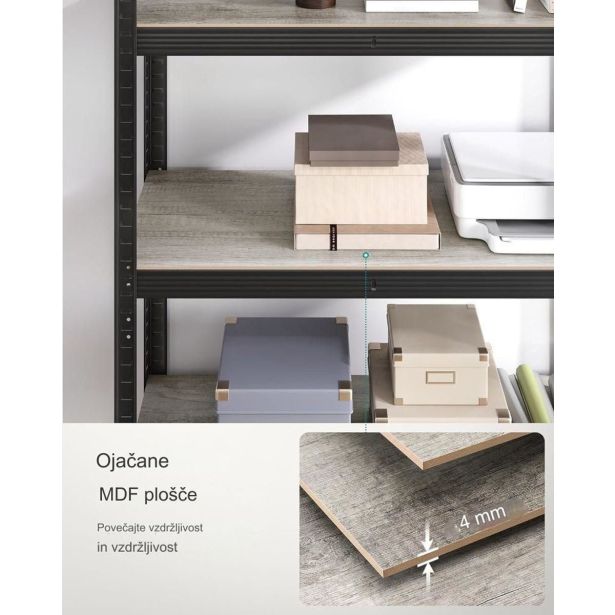 REGAL SONGMICS 150X75X30 CM 5P/130KG GLR030B1 NARAVNO RJAV