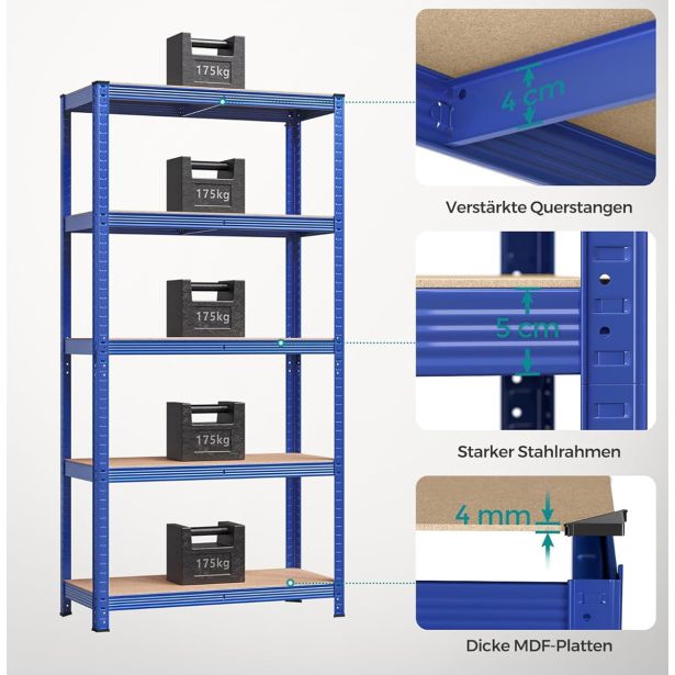 REGAL SONGMICS 180X90X40 CM 5P/175KG GLR040Q01 RJAVO-MODER