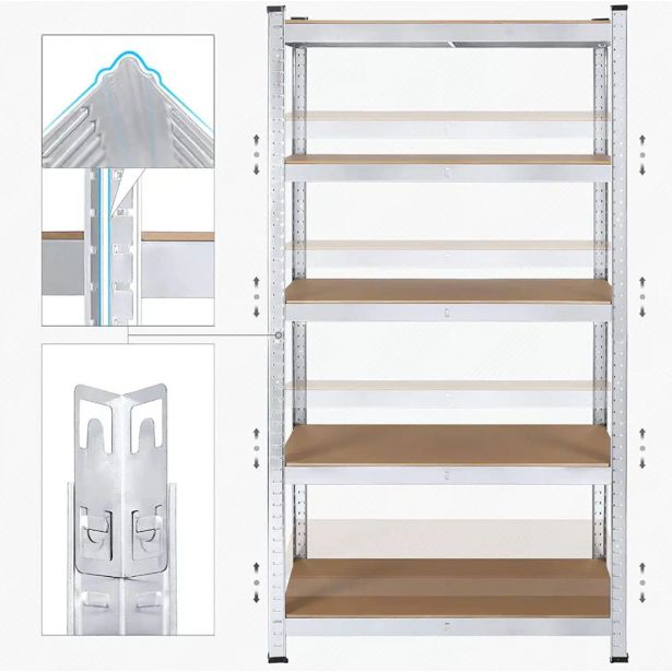 REGAL SONGMICS 180X90X40 CM 5P/175KG GLR40SV SREBRN