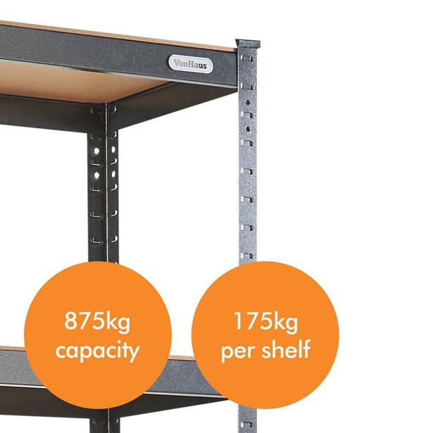 REGAL VONHAUS 180X90X40 CM 5P/175KG MDF - ANTRACIT