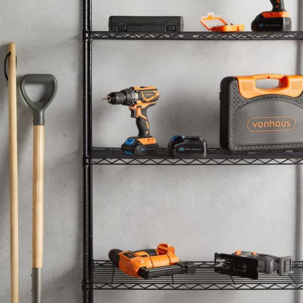 REGAL VONHAUS 170X80X30 CM 5P/100KG ŽIČNE POLICE - ANTRACIT