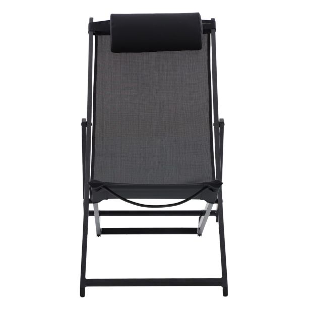 LEŽALNIK IZ TEKSTILENA NATERIAL PLAŽNI SIV ALU, TEKST 113.5X58