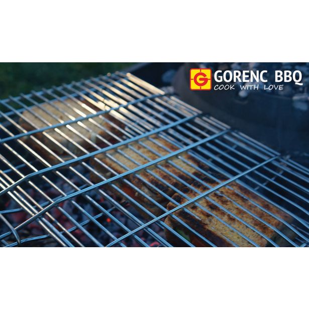 REŠETKA ALI PLOŠČA GORENC BBQ ŽIČNI ŽAR DVOJNI 29X47 CM, Z NOGAMI
