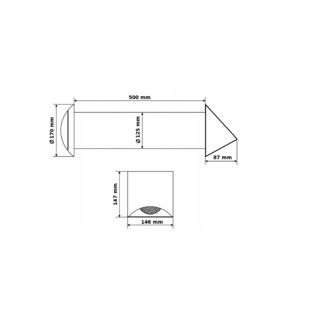 REŠETKA ZA KAMIN DARCO OKROGLA ZA DOVOD ZRAKA FI 12.5 CM