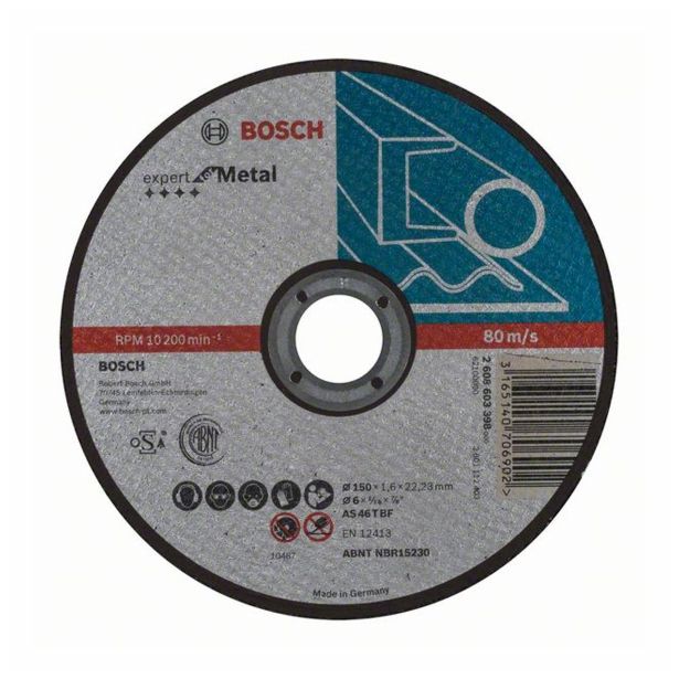 REZALNA PLOŠČA ZA JEKLO BOSCH 150X22.23X1.6 AS46 T BF