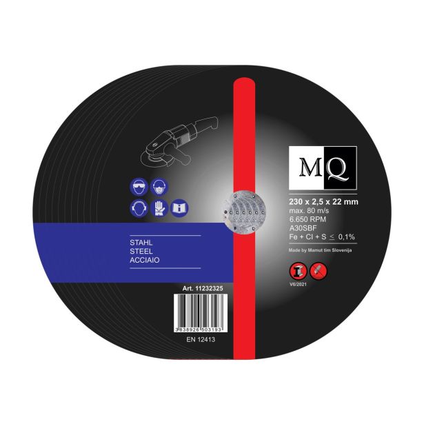 REZALNA PLOŠČA ZA JEKLO 115X2.5X22 10-DELNI SET A30SBF