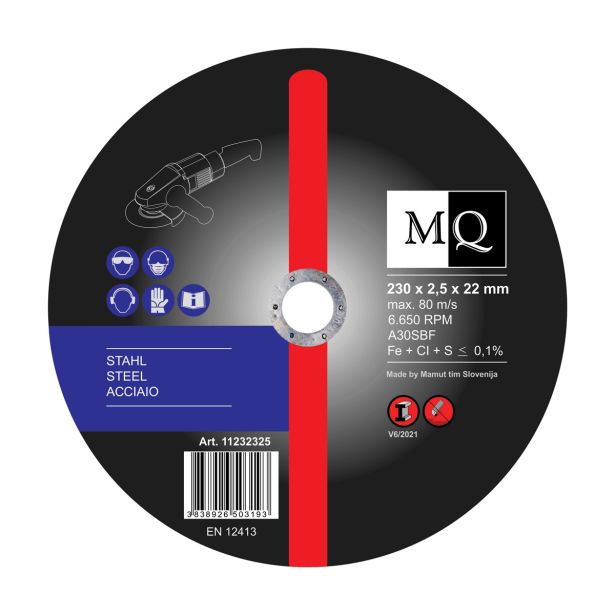 REZALNA PLOŠČA ZA JEKLO MQ 125X2.5X22 MM A30SBF