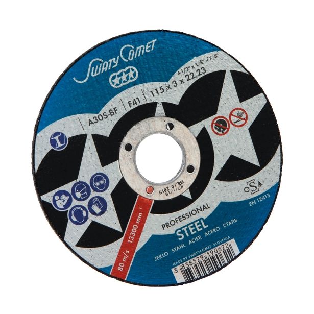 REZALNA PLOŠČA ZA JEKLO SWATYCOMET-P 115X3X22.23 MM A30S-BF