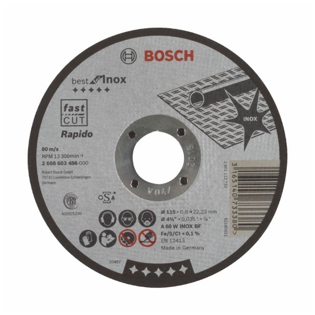 REZALNA PLOŠČA ZA RF BOSCH 115X0.8X22 MM