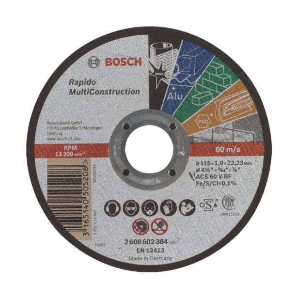 VEČNAMEN. REZALNA PLOŠČA BOSCH 115X1X22 MM UNIVERZAL