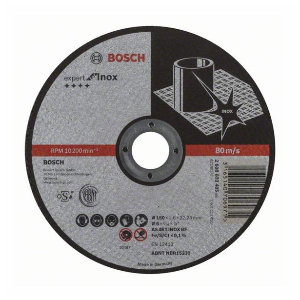 REZALNA PLOŠČA ZA RF BOSCH 150X22.23X1.6 AS46TINOXBF