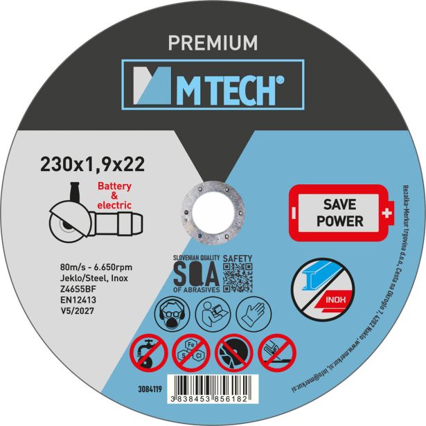 REZALNA PLOŠČA ZA RF MTECH 230X1.9X22 PREMIUM SAVE POWER